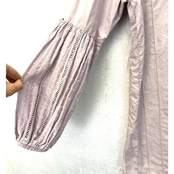 Sana Abbas Beaded Tunic Top Blouse Women's Size Small Lavender Purple Pleated - Picture 6 of 8